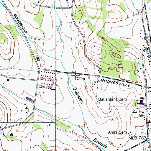 Topographic Map of Fountain Creek Cemetery, TN