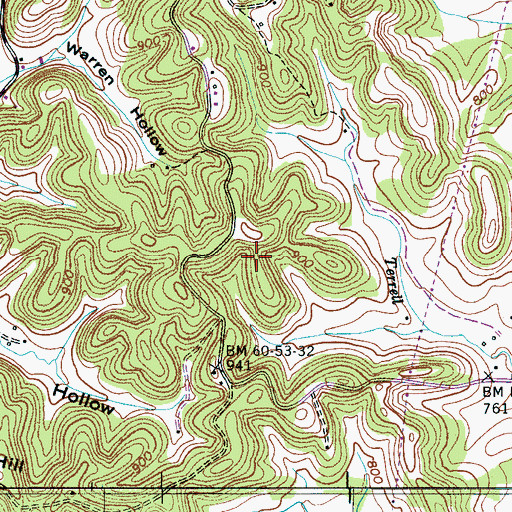 Topographic Map of Galloway Cemetery, TN