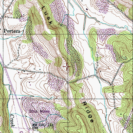 Topographic Map of Giddens Cemetery, TN