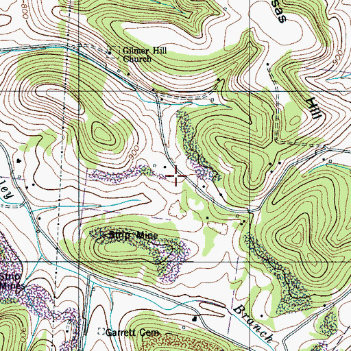 Topographic Map of Gilmer Cemetery, TN