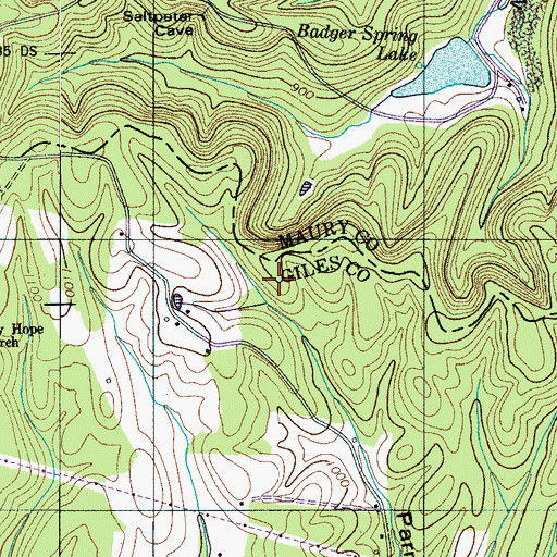 Topographic Map of Gooch Cemetery, TN