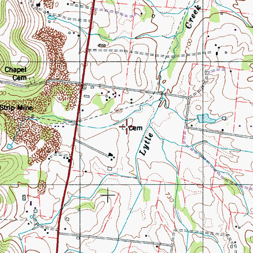 Topographic Map of Gooding Cemetery, TN
