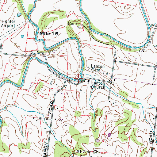 Topographic Map of Greens Mill (historical), TN