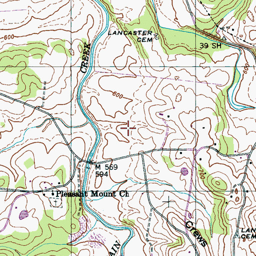 Topographic Map of Griffin-Love Cemetery, TN