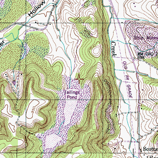 Topographic Map of Hackney Cemetery, TN