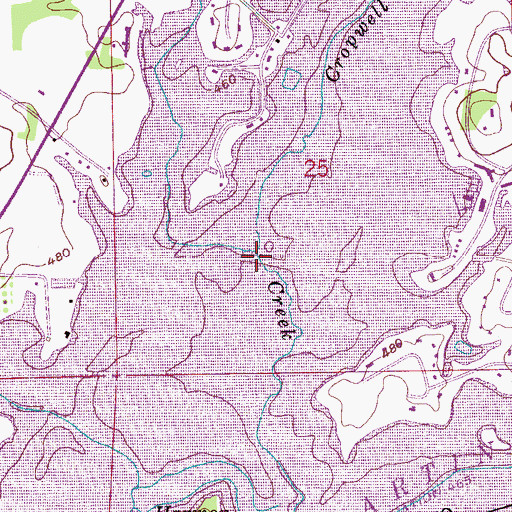 Topographic Map of Cropwell Branch, AL