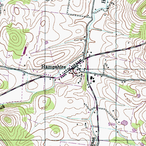 Topographic Map of Hampshire Baptist Church, TN