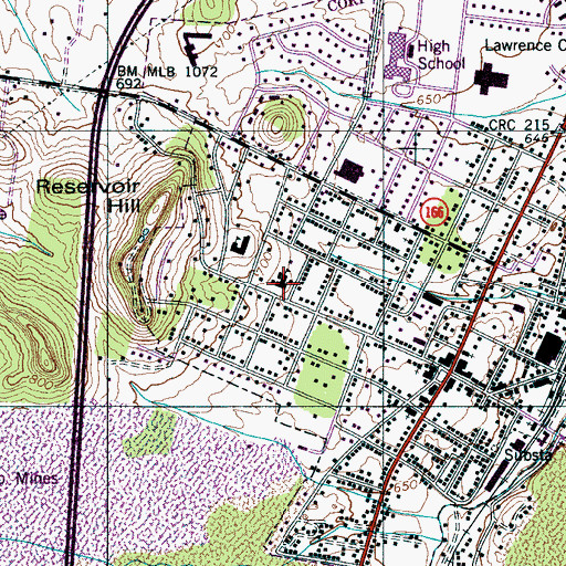 Topographic Map of Hay Long Elementary School (historical), TN