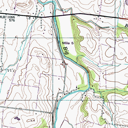 Topographic Map of Hills Chapel Cemetery, TN