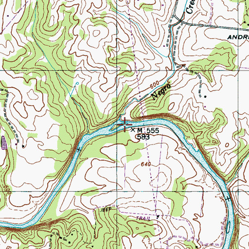 Topographic Map of Holland Ford, TN