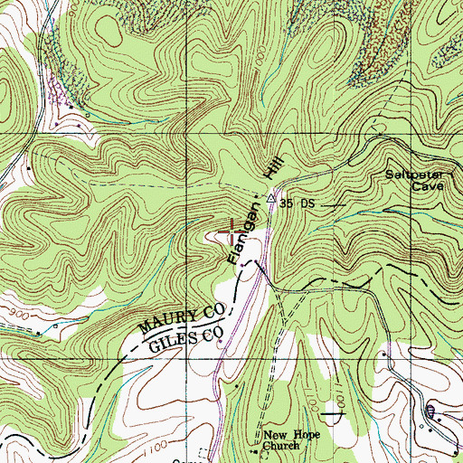 Topographic Map of Howell Cemetery, TN