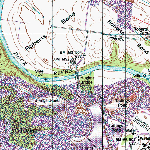 Topographic Map of Hunters Ford, TN
