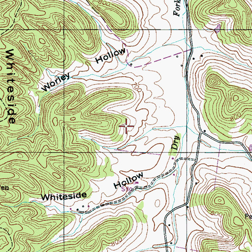 Topographic Map of Isom Cemetery, TN