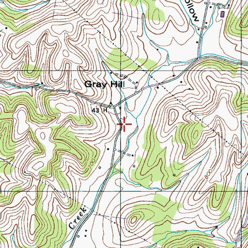 Topographic Map of Johnson Cemetery, TN