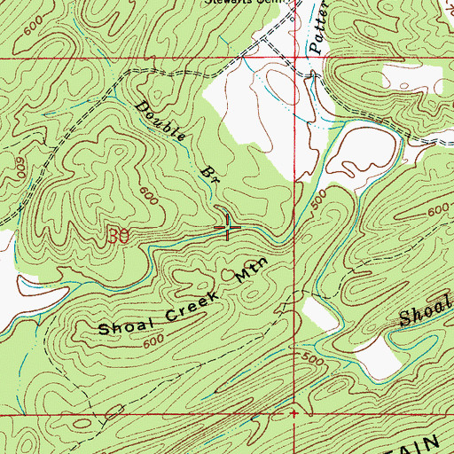 Topographic Map of Double Branch, AL