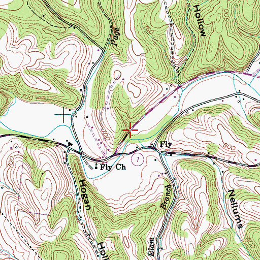 Topographic Map of Johnson-Oakley Cemetery, TN