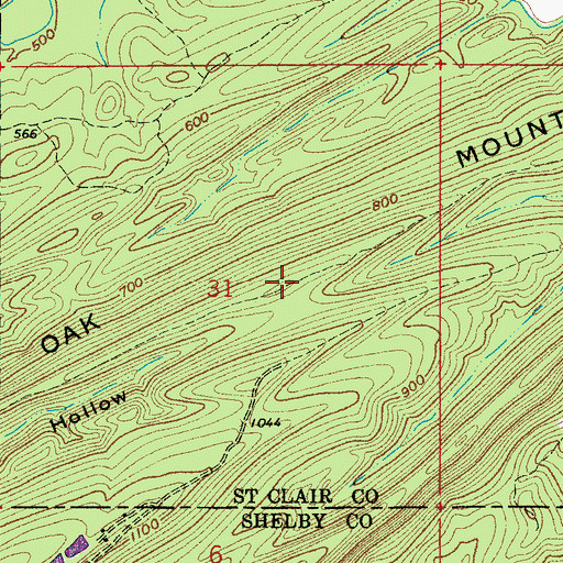 Topographic Map of Double Oak Mountain, AL