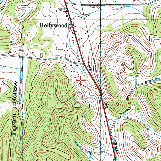 Topographic Map of Lee Cemetery, TN