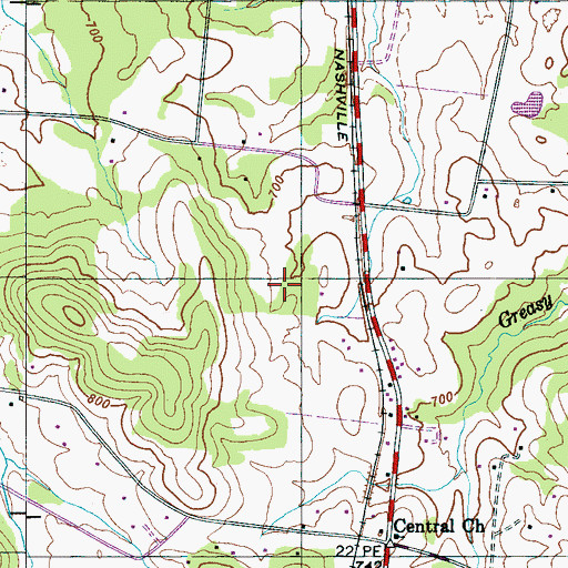 Topographic Map of Lindsey Cemetery, TN