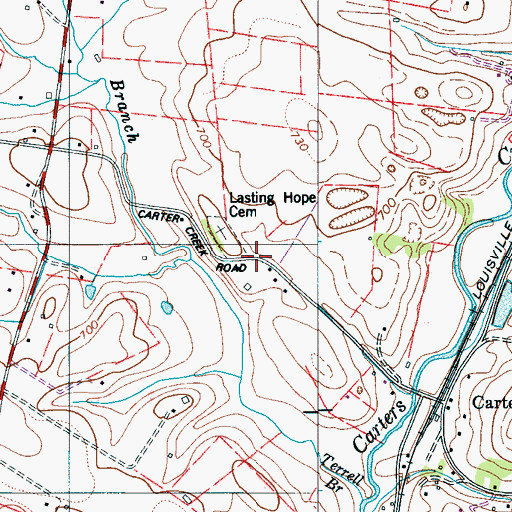 Topographic Map of Lockridge Camp Ground (historical), TN