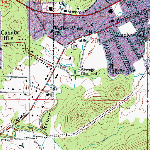 Topographic Map of Dry Creek, AL