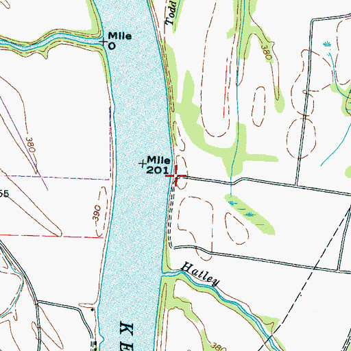 Topographic Map of Griscoms Landing, TN