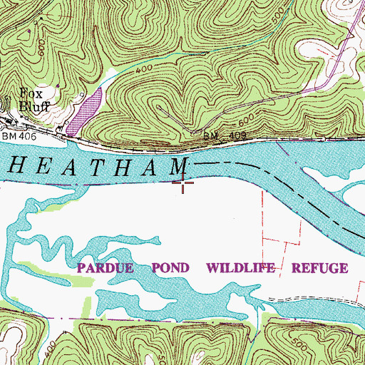 Topographic Map of Pardues Wood Yard (historical), TN