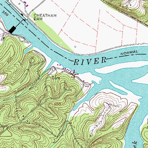 Topographic Map of Rowerths Landing, TN