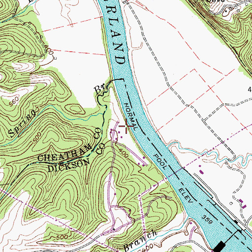 Topographic Map of Whirl Pool Landing, TN