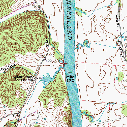 Topographic Map of Dozier Landing, TN