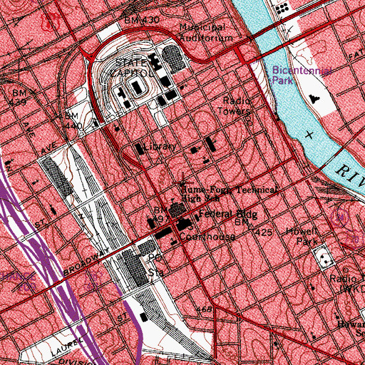 Topographic Map of Episcopal Church of the Advent (historical), TN