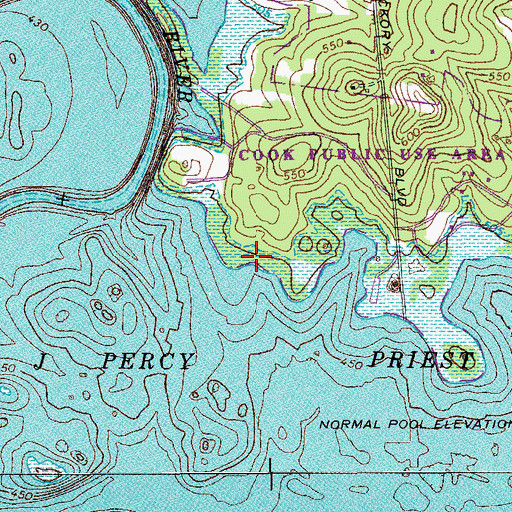 Topographic Map of Fuqua Cemetery, TN