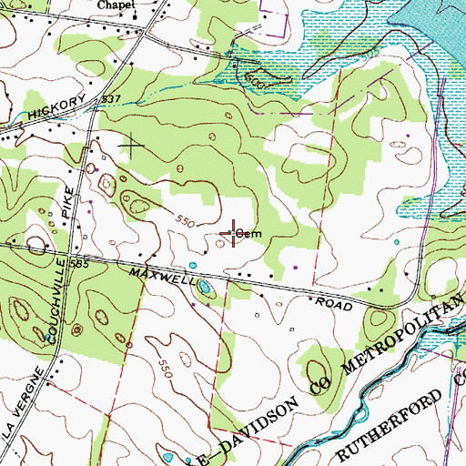 Topographic Map of Gregory Cemetery, TN