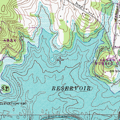 Topographic Map of Hamilton Cemetery (historical), TN