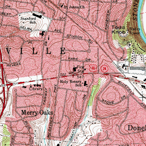 Topographic Map of Hogshead Station (historical), TN