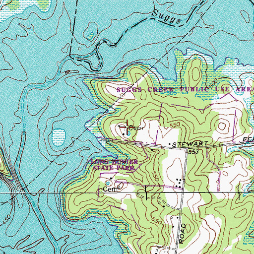 Topographic Map of Jenkins Cemetery, TN
