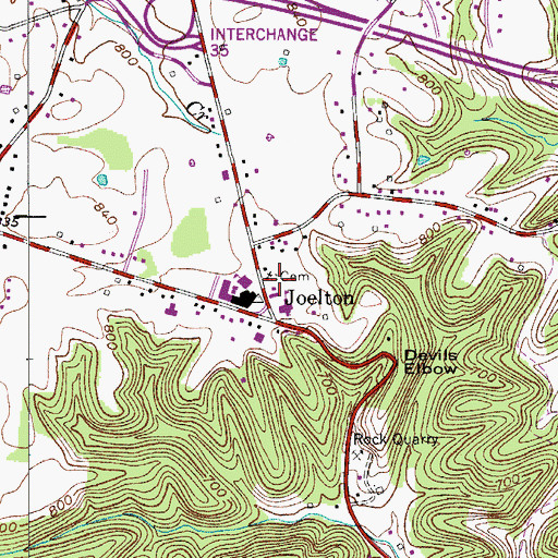 Topographic Map of Joelton Cemetery, TN