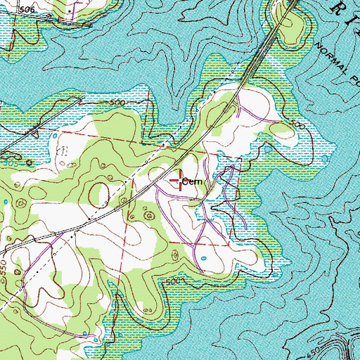 Topographic Map of Leigh Cemetery, TN