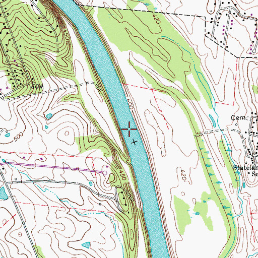 Topographic Map of Old Donelson Horse Ford, TN