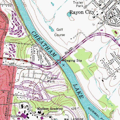 Topographic Map of Old Hickory Bridge, TN