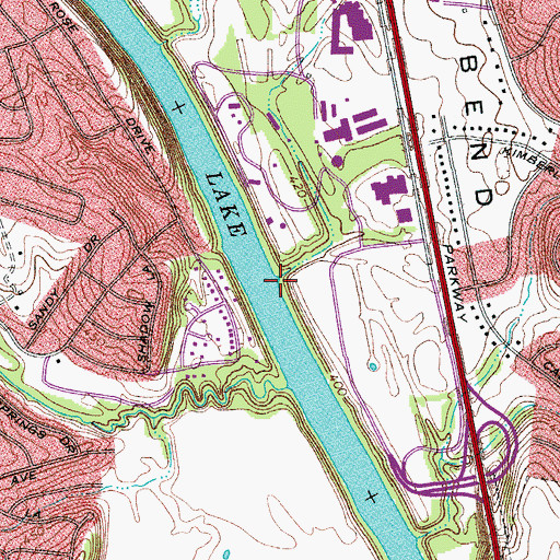 Topographic Map of Opryland Dock, TN