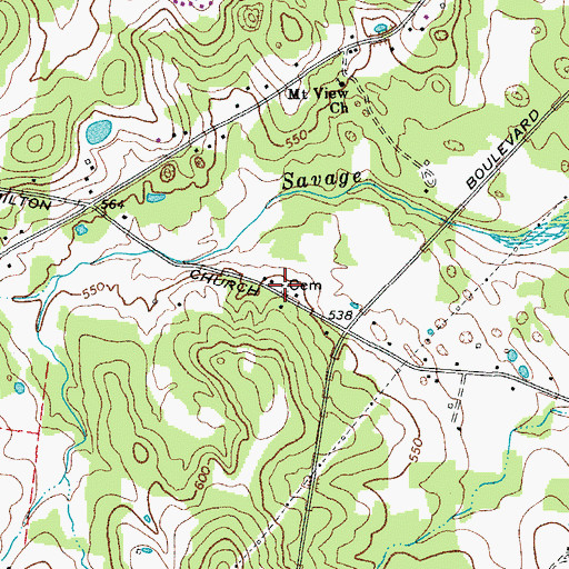 Topographic Map of Painter Cemetery, TN