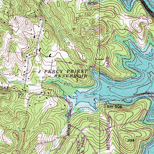 Topographic Map of Peal Cemetery, TN