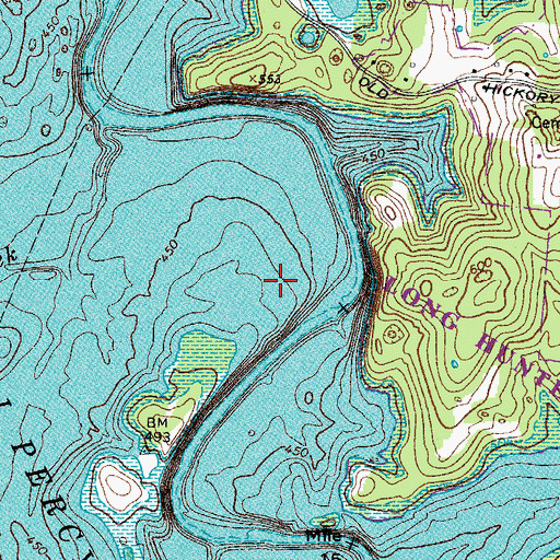 Topographic Map of Perry Cemetery (historical), TN