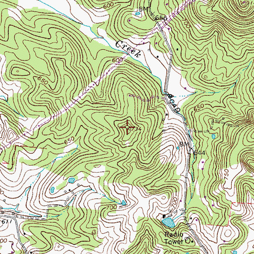 Topographic Map of Sanders Cemetery, TN