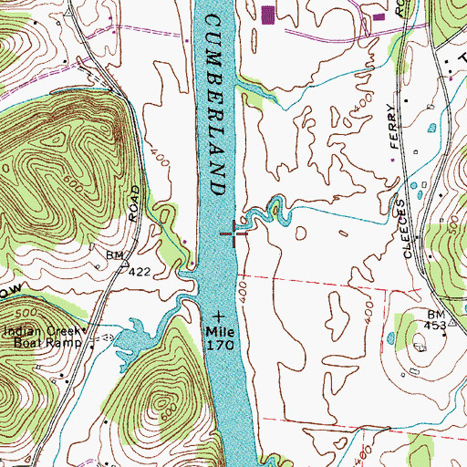 Topographic Map of Seats Landing, TN