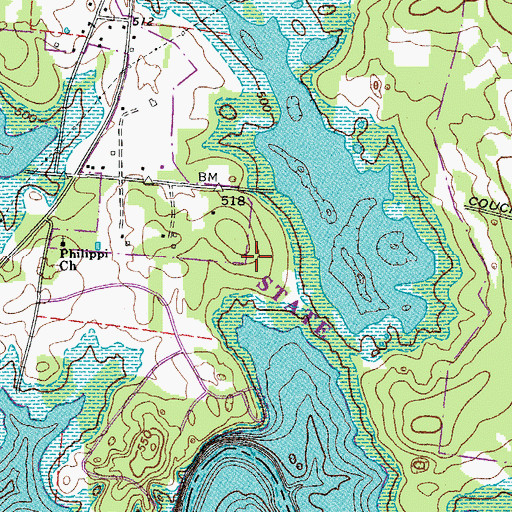 Topographic Map of Steele Cemetery, TN
