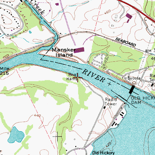 Topographic Map of Tailwater Access Area, TN