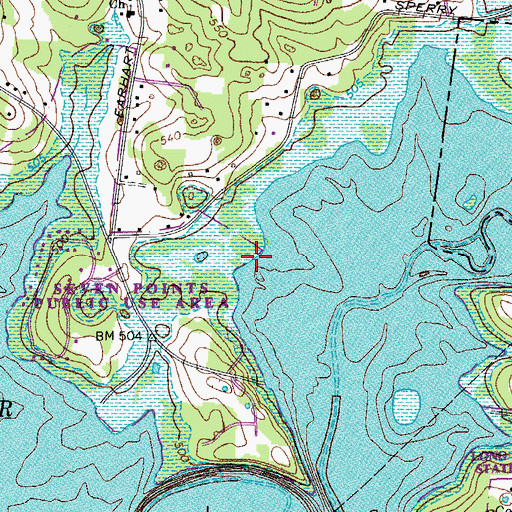 Topographic Map of Tension Cemetery, TN
