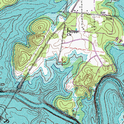 Topographic Map of Tilgham Cemetery, TN